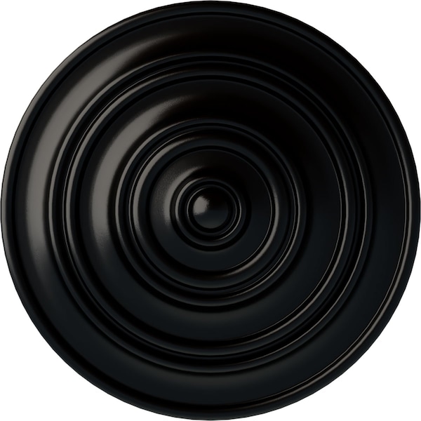 Ekena Millwork Classic Ceiling Medallion (Fits Canopies up to 4 1/8"), Hand-Painted Jet Black, 13 1/4"OD x 1/2"P CM13CLBLF - main